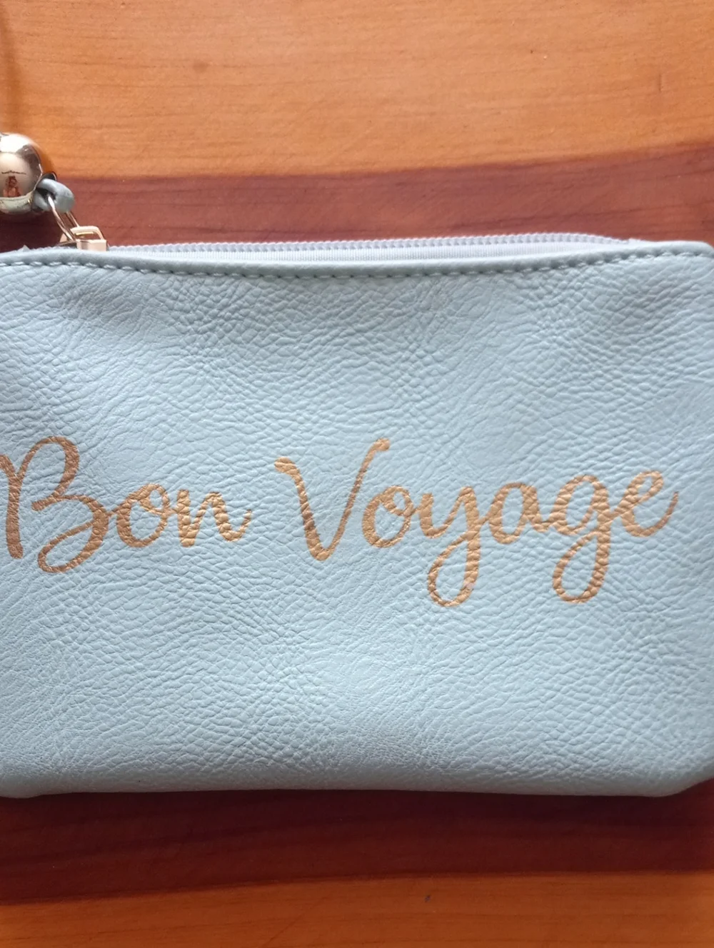 Bon Voyage Mint Faux-Leather Wristlet Pouch & Cream Canvas Star Clutch Set